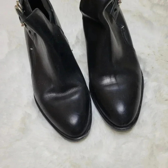 Rag & Bone Sullivan Black Low Heel Bootie 37 Leather Western - Picture 3 of 8